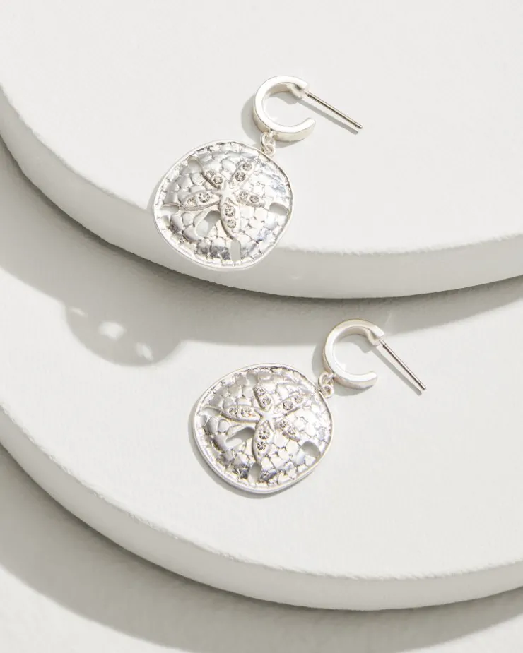 Tommy Bahama Marco Island Sand Dollar Drop Hoop Earrings-Women Jewelry