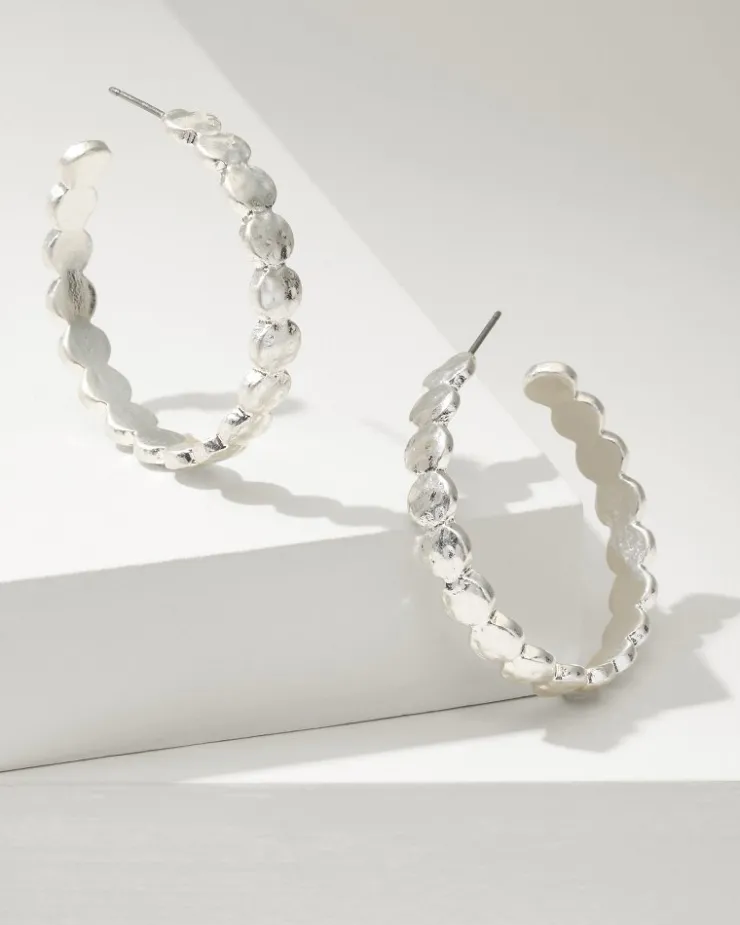Tommy Bahama Marco Island Textured Disc Hoop Earrings-Women Jewelry