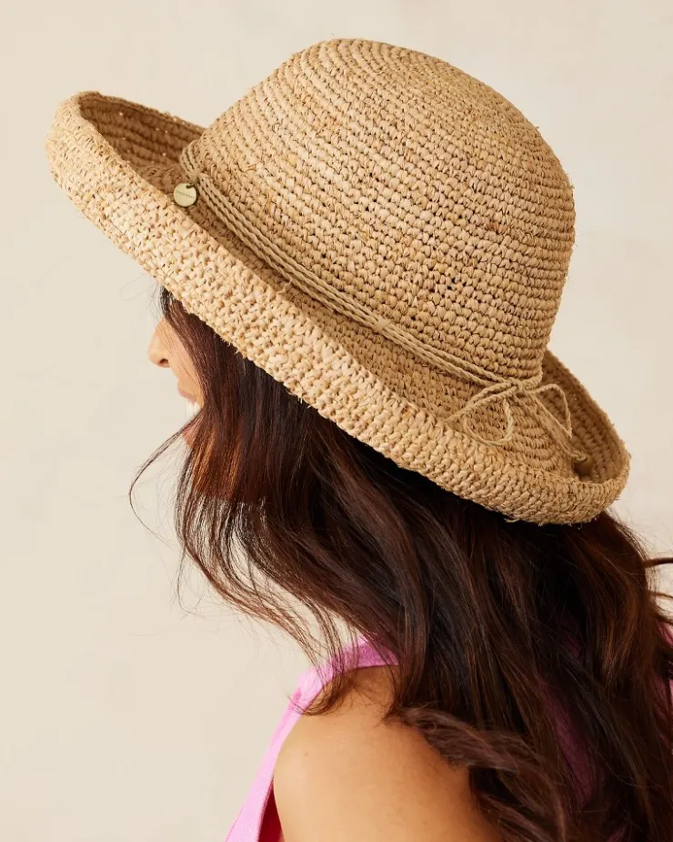 Tommy Bahama Maria Packable Raffia Upturn Hat-Women Hats & Caps