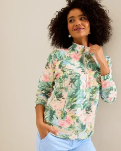 Tommy Bahama Marina Del Mar Ocean Vida Half-Zip Sweatshirt-Women Loungewear|Sweaters