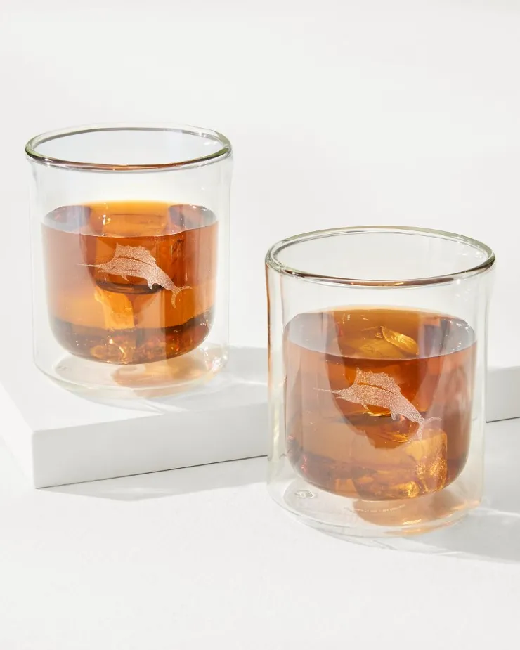 Tommy Bahama Marlin 12-oz. Corkcicle® Rocks Glass - Set of 2- Drinkware & Bar
