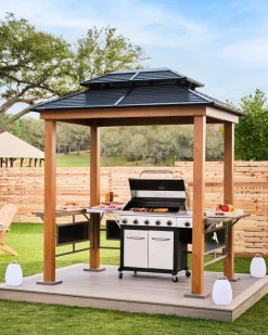 Tommy Bahama Maui Grill Galvanized Steel Roof Shelter- Gazebos