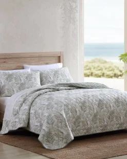Tommy Bahama Maui Palm 3-Piece Full/Queen Quilt Set- Quilts & Blankets