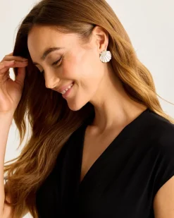 Tommy Bahama Moments in Paradise Mother of Pearl and Shell Statement Earrings-Women Jewelry
