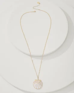 Tommy Bahama Moments in Paradise Mother of Pearl and Shell Pendant Necklace-Women Jewelry