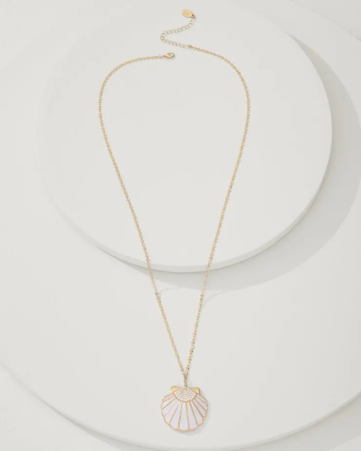 Tommy Bahama Moments in Paradise Mother of Pearl and Shell Pendant Necklace-Women Jewelry