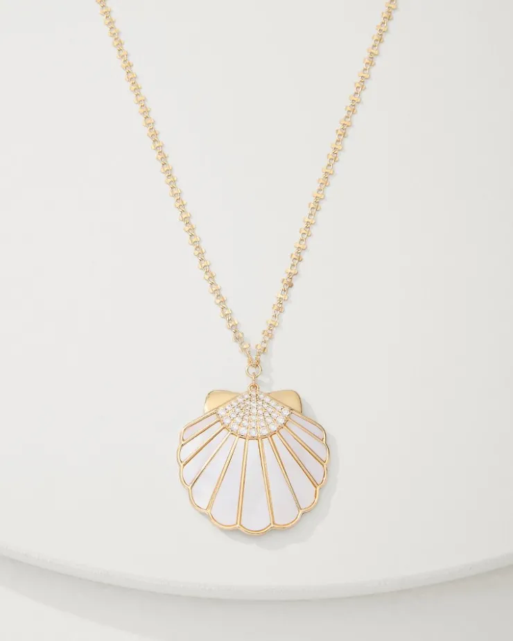 Tommy Bahama Moments in Paradise Mother of Pearl and Shell Pendant Necklace-Women Jewelry