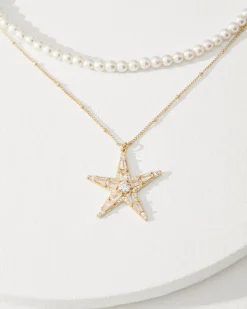 Tommy Bahama Moments in Paradise Star Layered Pearl Necklace-Women Jewelry