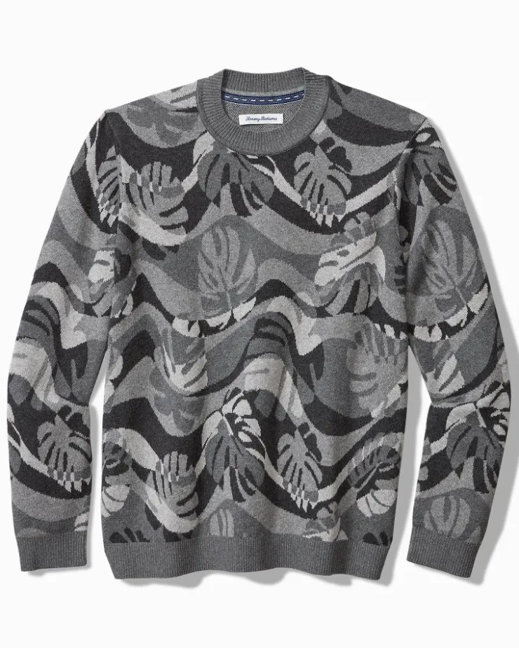 Tommy Bahama Monstera Camouflage Crew Sweater- Sweaters