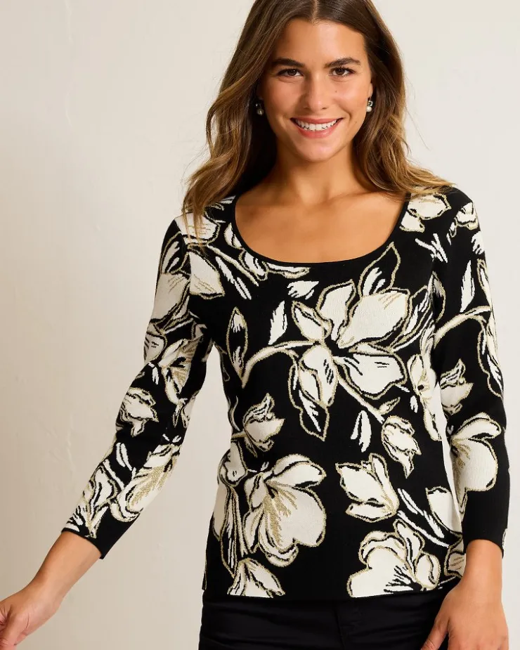 Tommy Bahama Noche Mar Jacquard Sweater-Women Sweaters|Tops & Shirts