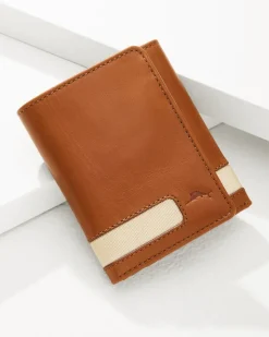 Tommy Bahama Nylon Inlay Trifold Wallet- Wallets & Tech Accessories
