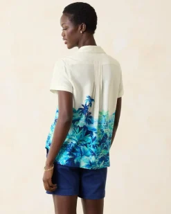 Tommy Bahama Oceanside Views Talulla Silk Camp Shirt-Women Tops & Shirts