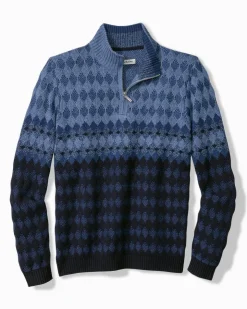 Tommy Bahama Ombré Argyle Half-Zip Sweater- Sweaters