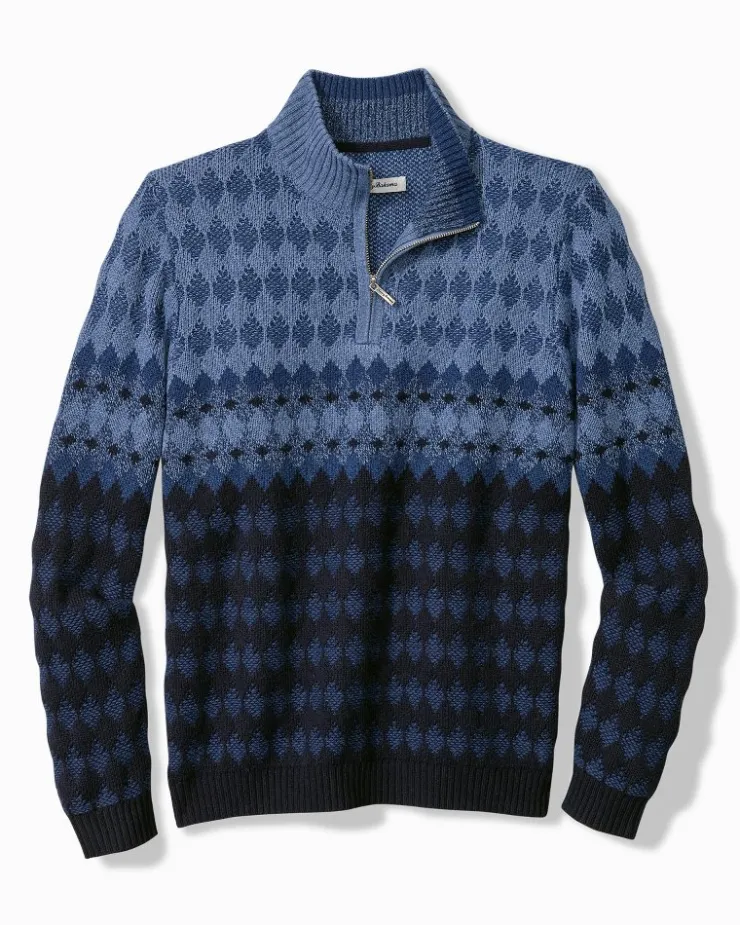 Tommy Bahama Ombré Argyle Half-Zip Sweater- Sweaters