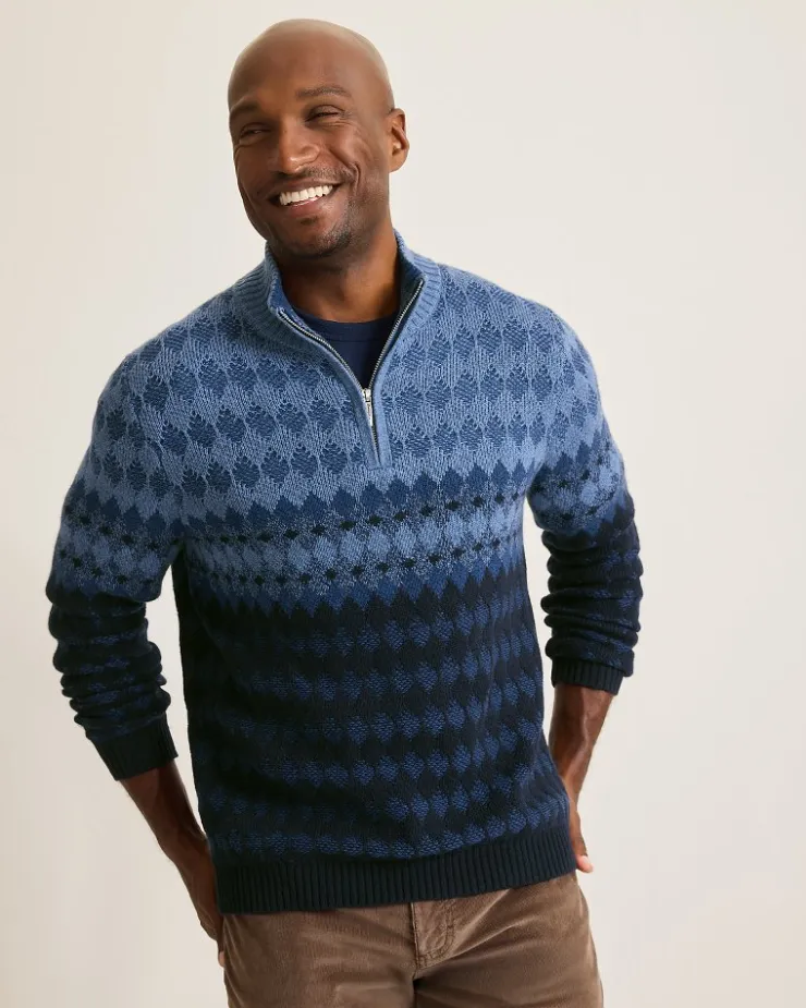 Tommy Bahama Ombré Argyle Half-Zip Sweater- Sweaters
