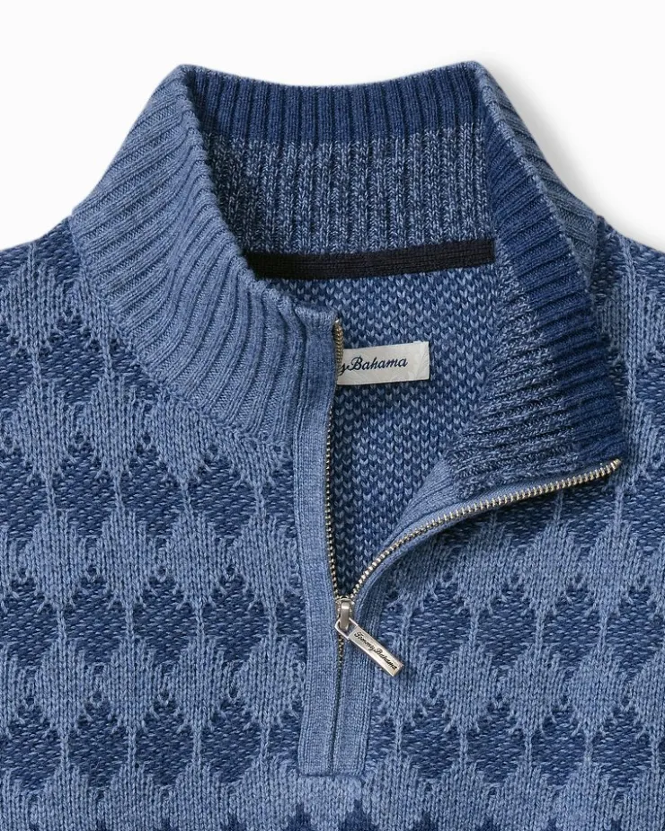 Tommy Bahama Ombré Argyle Half-Zip Sweater- Sweaters