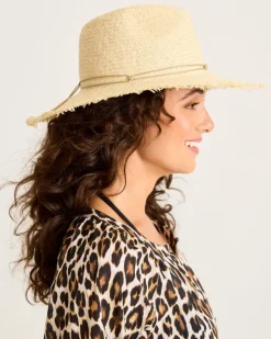 Tommy Bahama Packable Fringed Continental Hat-Women Hats & Caps
