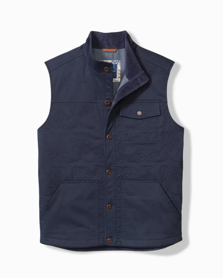 Tommy Bahama Palisades Palm Quilted Vest- Jackets & Outerwear