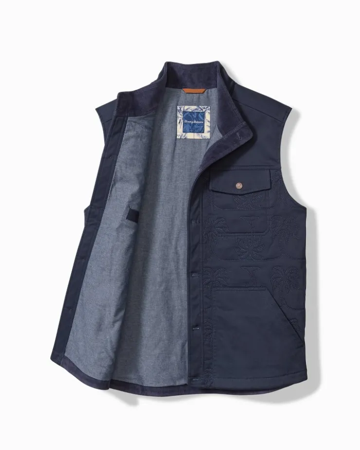 Tommy Bahama Palisades Palm Quilted Vest- Jackets & Outerwear