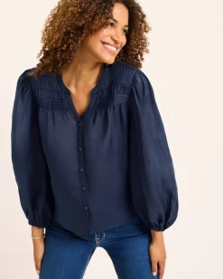 Tommy Bahama Palm Breeze Pintuck Blouse-Women Tops & Shirts