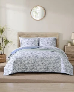 Tommy Bahama Pen and Ink Palm Reversible 2-Piece Twin Quilt Set- Quilts & Blankets