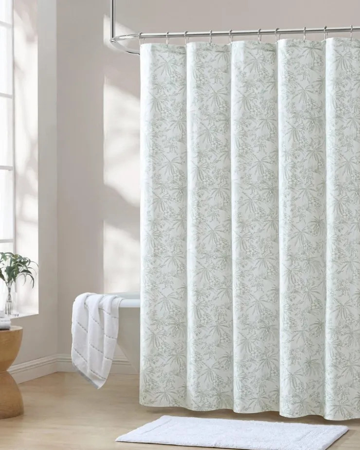 Tommy Bahama Pen and Ink Spring Palm Shower Curtain- Bath