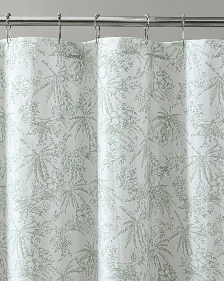 Tommy Bahama Pen and Ink Spring Palm Shower Curtain- Bath