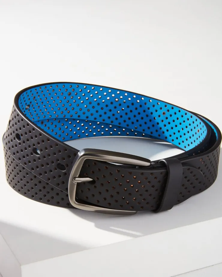 Tommy Bahama Perforated Rubberized Performance Belt- Belts