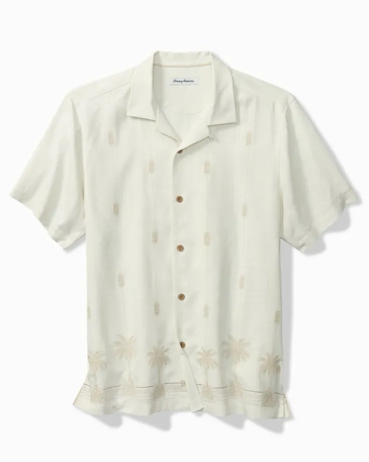 Tommy Bahama Pina Palms Embroidered Silk Camp Shirt- Shirts