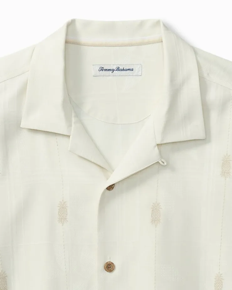 Tommy Bahama Pina Palms Embroidered Silk Camp Shirt- Shirts