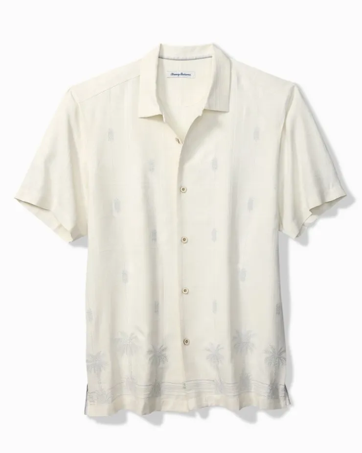 Tommy Bahama Pina Palms Embroidered Silk Camp Shirt- Shirts