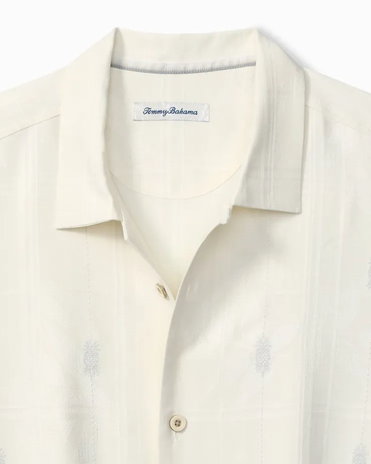 Tommy Bahama Pina Palms Embroidered Silk Camp Shirt- Shirts