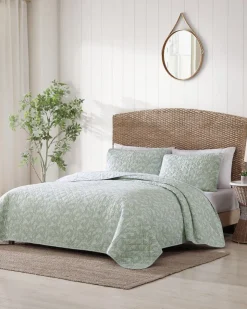 Tommy Bahama Pineapple Bloom Reversible 2-Piece Twin Quilt Set- Quilts & Blankets