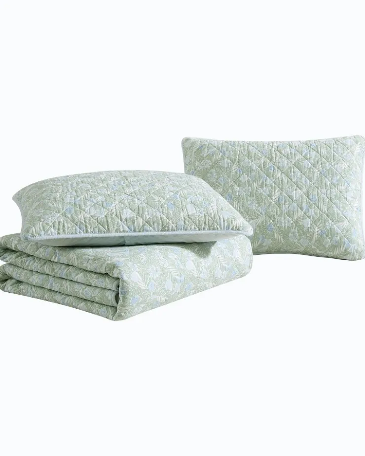 Tommy Bahama Pineapple Bloom Reversible 2-Piece Twin Quilt Set- Quilts & Blankets
