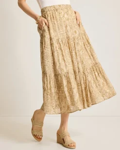 Tommy Bahama Playa Python Shimmer Midi Skirt-Women Skirts