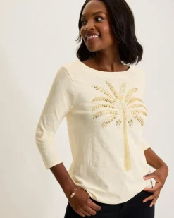 Tommy Bahama Puerta Del Sol Lux 3/4-Sleeve T-Shirt-Women Tops & Shirts