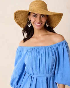 Tommy Bahama Raffia Braided Floppy Hat-Women Hats & Caps