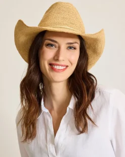 Tommy Bahama Raffia Crochet Cowboy Hat-Women Hats & Caps