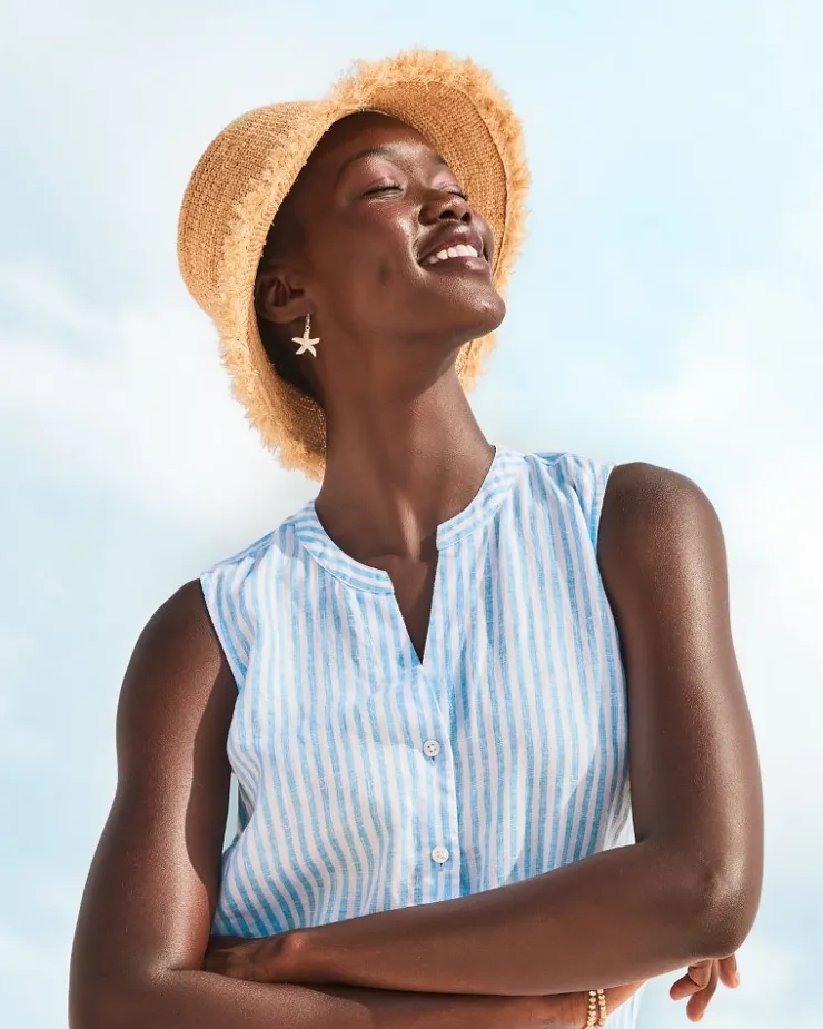 Tommy Bahama Raffia Packable Bucket Hat-Women Hats & Caps