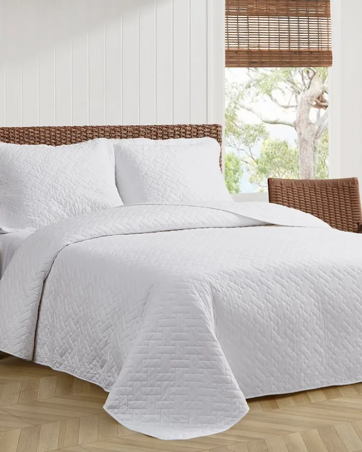 Tommy Bahama Raffia Solid 2-Piece Twin Quilt Set- Quilts & Blankets