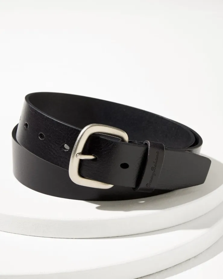 Tommy Bahama Raw Edge Leather Belt- Belts
