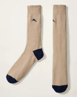 Tommy Bahama Ribbed Crew Socks- Socks