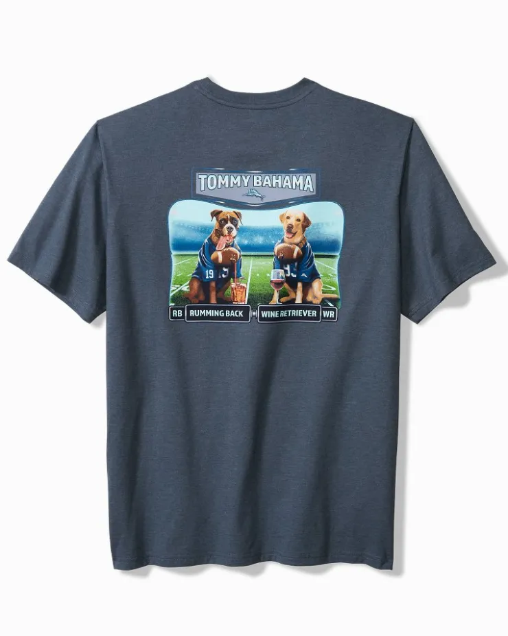 Tommy Bahama Rumming Back, Wine Retriever Pocket T-Shirt- T-Shirts