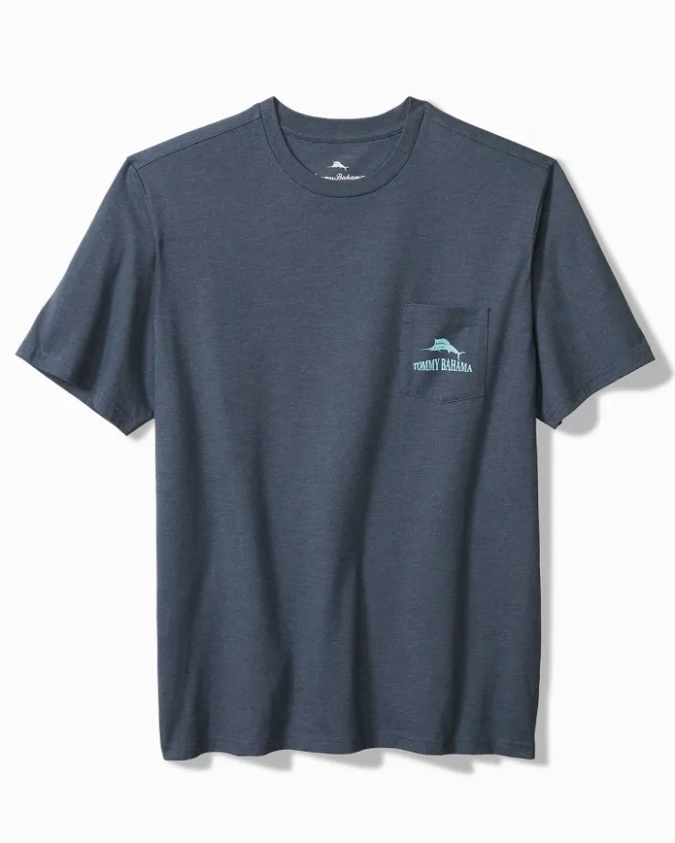 Tommy Bahama Rumming Back, Wine Retriever Pocket T-Shirt- T-Shirts