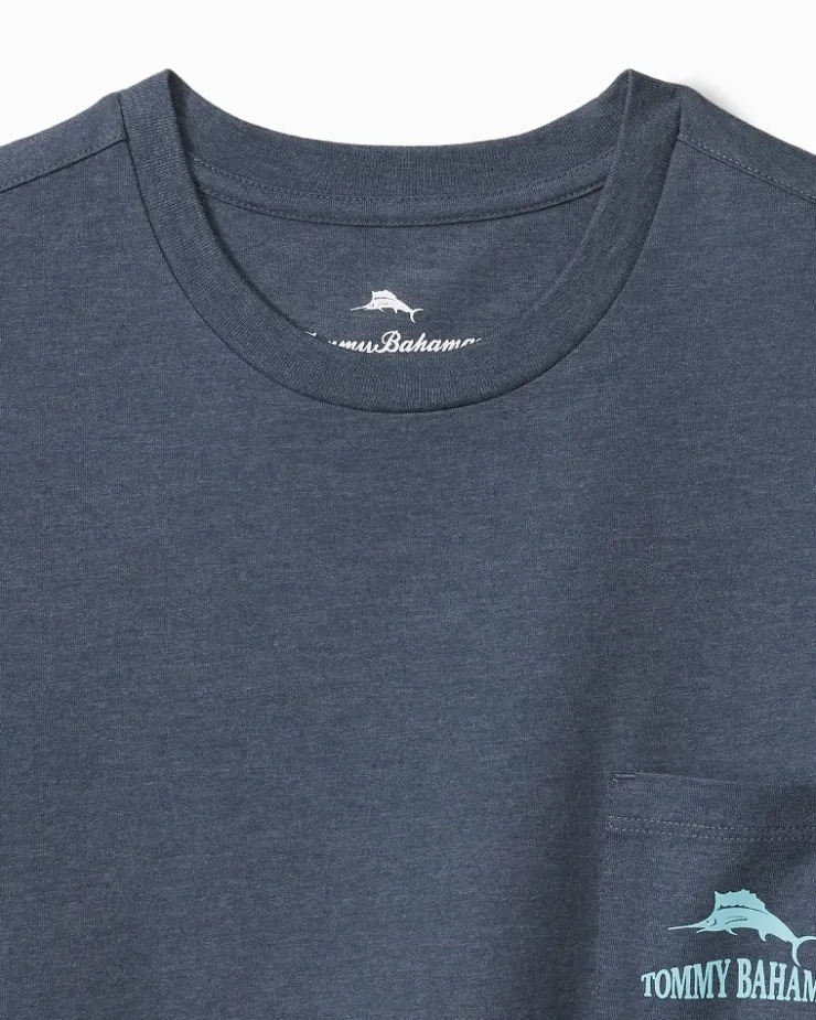 Tommy Bahama Rumming Back, Wine Retriever Pocket T-Shirt- T-Shirts