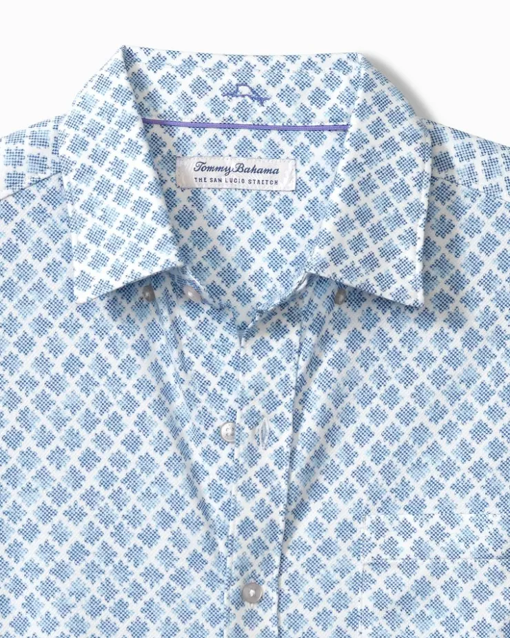 Tommy Bahama San Lucio Geo Getaway Stretch Knit Shirt- Shirts