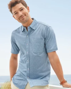 Tommy Bahama San Lucio Plaza Geo Stretch Knit Shirt- Shirts
