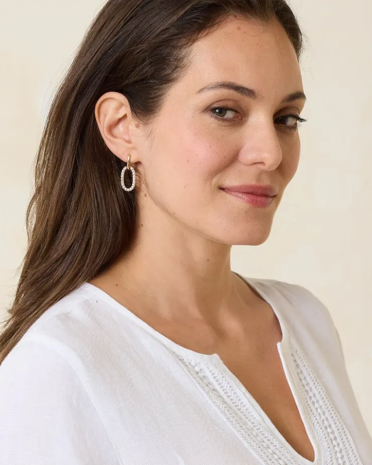 Tommy Bahama Sanibel Island Crystal Link Drop Earrings-Women Jewelry