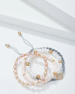 Tommy Bahama Sanibel Island Heishi and Pearl Bracelet Set-Women Jewelry