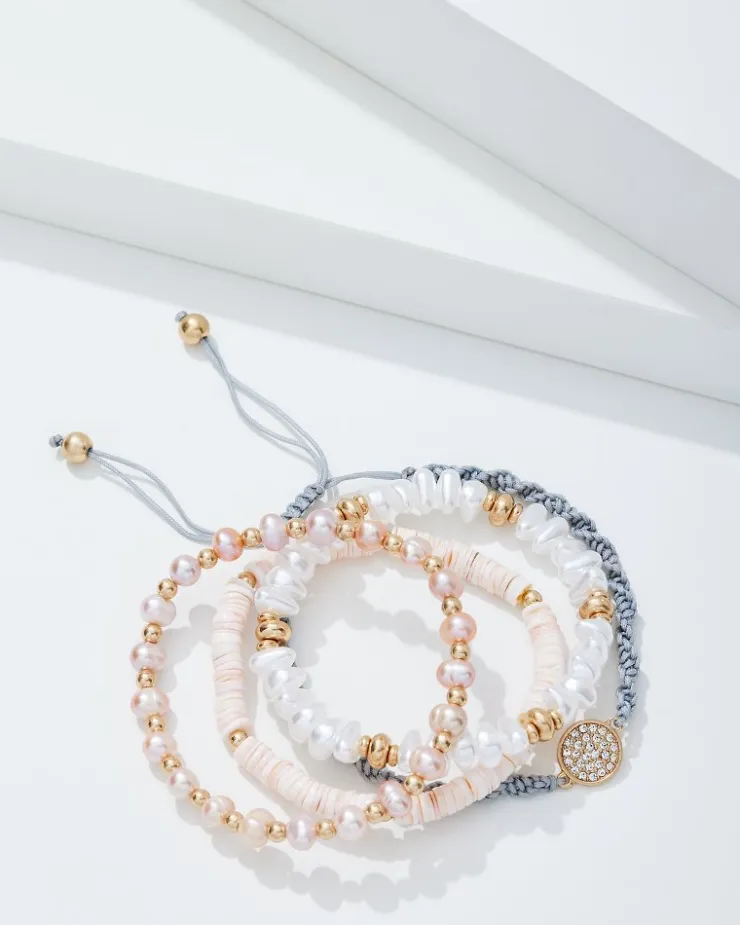 Tommy Bahama Sanibel Island Heishi and Pearl Bracelet Set-Women Jewelry